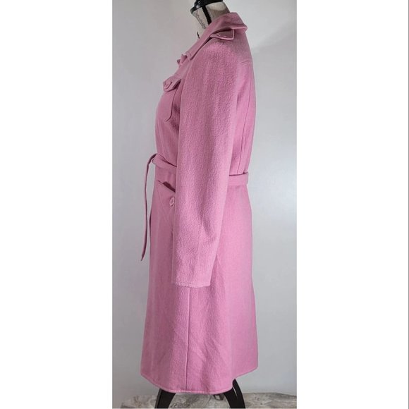 Atmosphere Pink Felt Trench Coat, Reversible, Women's Size 0-2 NWOT - Picture 7 of 8